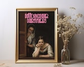 ZXHYWYM Retro Wandbild Fürs Badezimmer – Lustiger Mädchen-Druck Auf Leinwand Mit Rahmen (40 X 60 Cm)