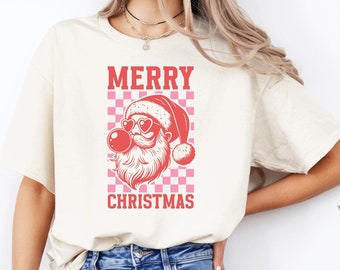 Retro T-shirt met kerstman: vintage kerstshirt