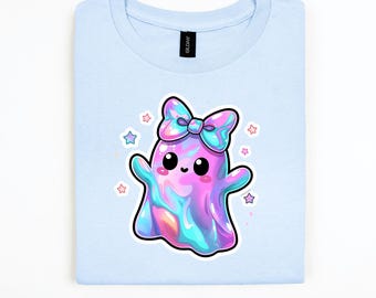 Pastelkleurig kawaii-spookshirt: Coquette Halloween-T-shirt