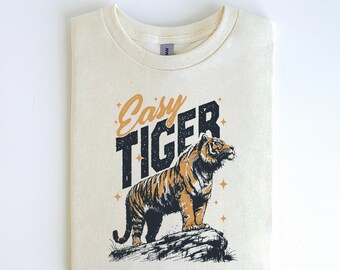 Easy Tiger Graphic Tee: Retro Comfort Colors Unisex Shirt