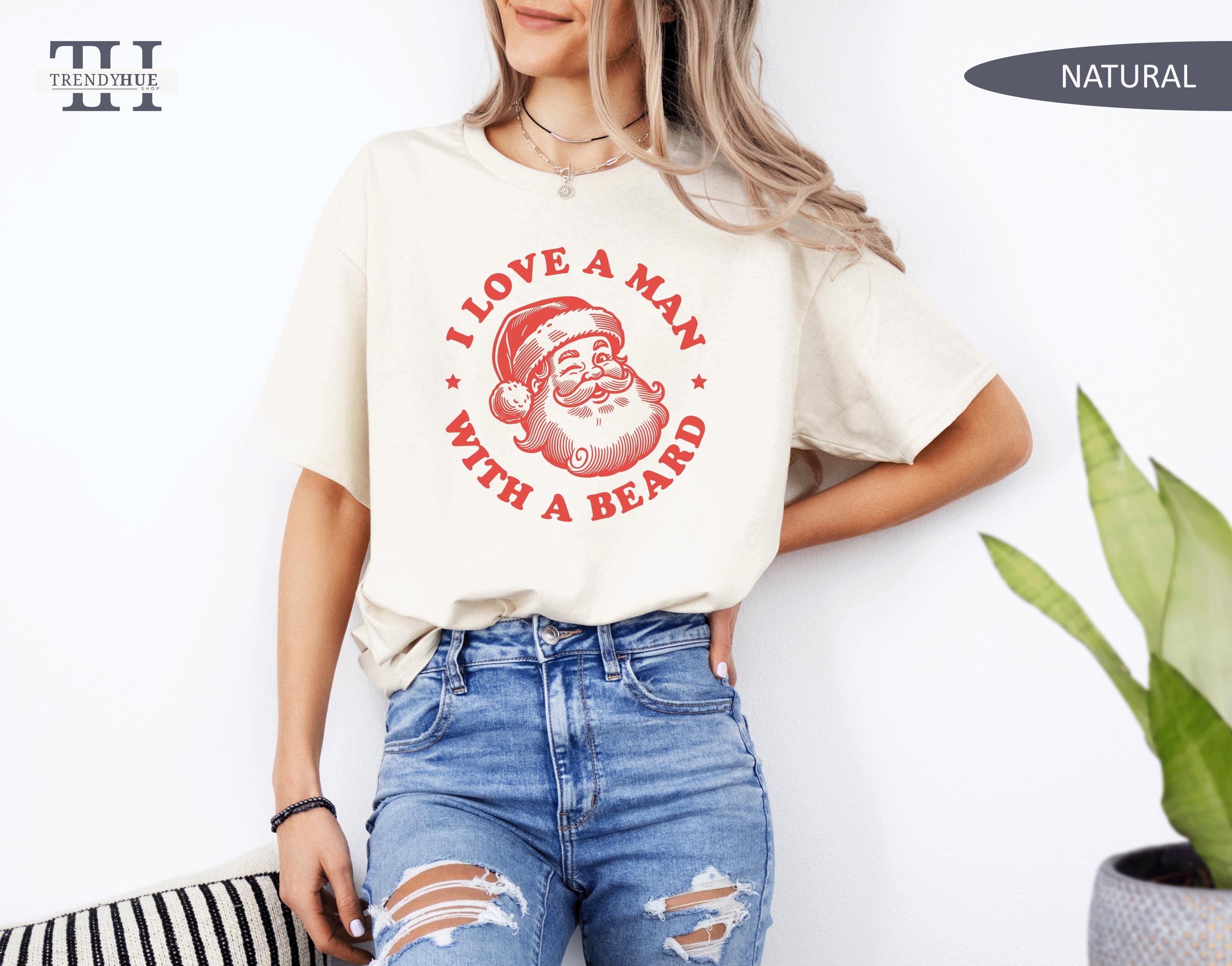 Thedifferent - T-Shirt Uomo Bianca Con Stampa "I Love My Beard", Cotone Morbido, Amo La Mia Barba