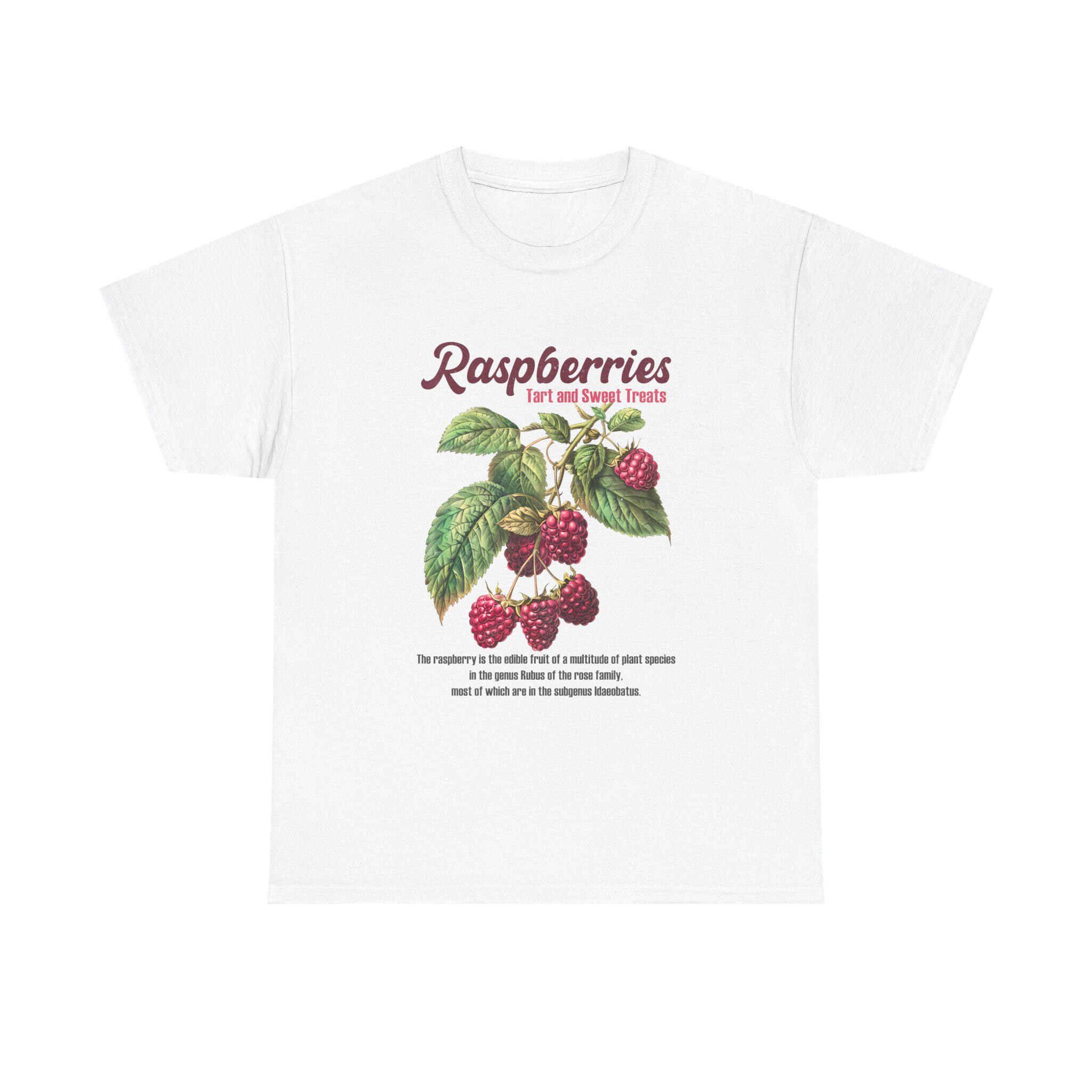 White And Raspberry Color Shirt Retro Raspberries Graphic Shirt: Vintage Fruits Cotton Tee - Etsy
