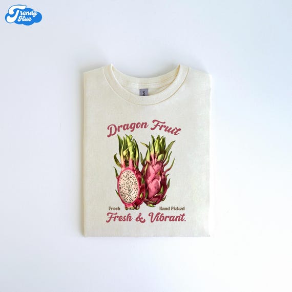 Retro Dragon Fruit Graphic T-Shirt: Unisex Cotton Tee