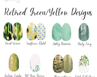 Color Street Retired Green/Yellow Sets * 100% Real Nail Polish * Made In The USA *  Manicure *