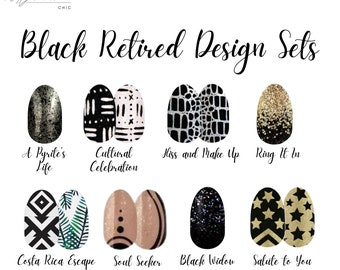 Color Street Retired BLACK Designs * 100% Real Nail Polish * Made In The USA *  Manicure *