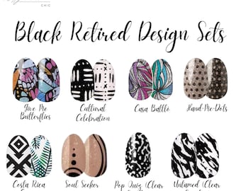 Diseños retirados de Color Street en NEGRO * Esmalte de uñas 100 % auténtico * Fabricado en EE. UU. * Manicura *