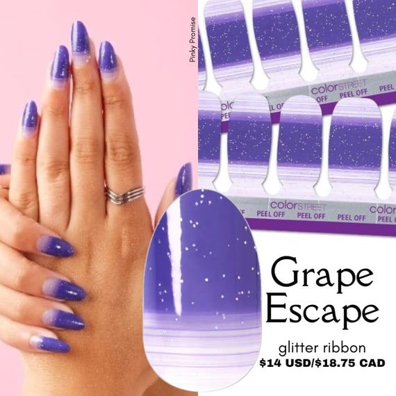 カラーストリート廃盤のパープルデザイン * 100%本物のネイル