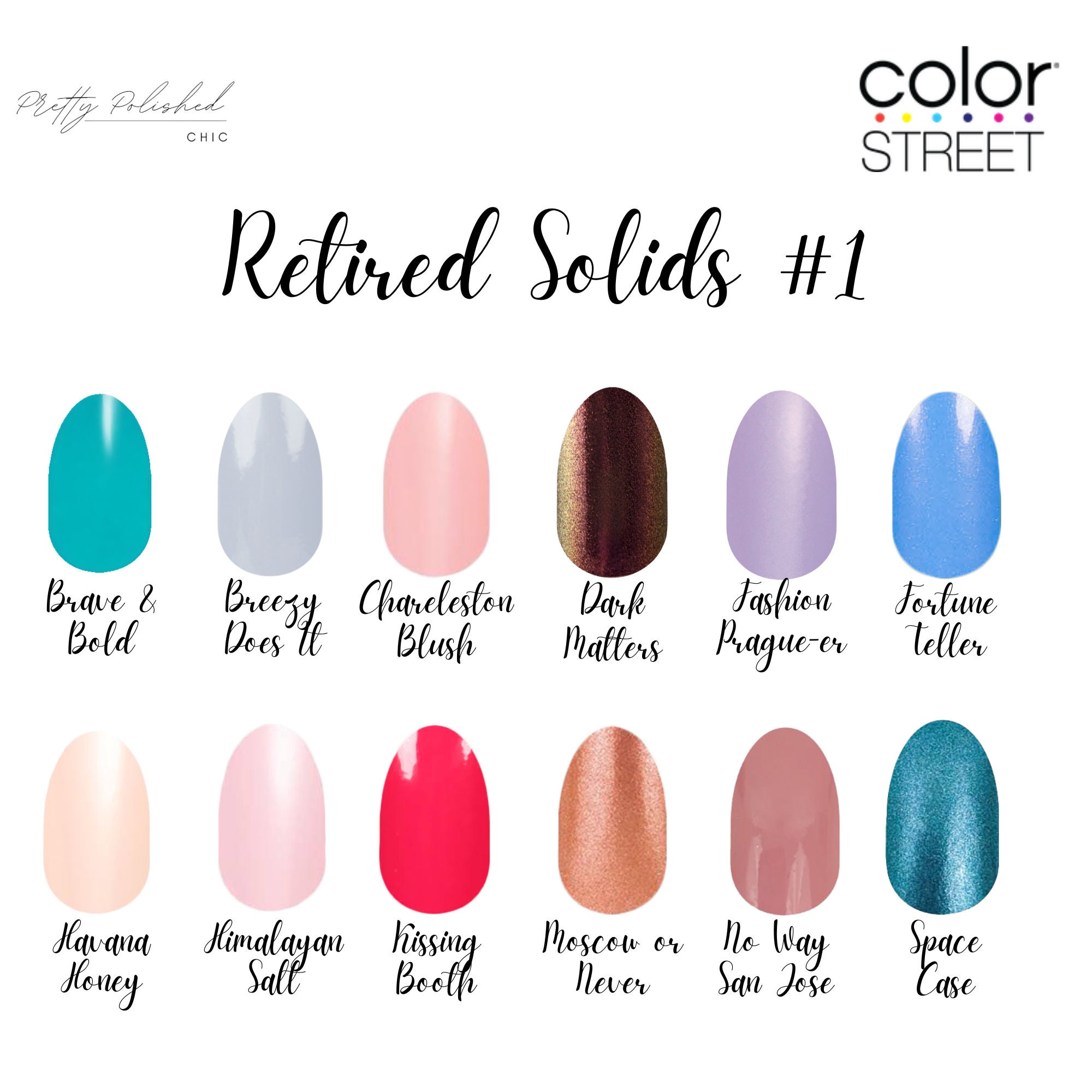 Color Street Retired Solid Sets 100 Real Nail Polish Made Etsy