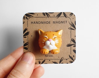 Niedlicher Katzenmagnet | Handgefertigter Magnet | Harzmagnet | Haustier-Kühlschrankmagnet | Magnete für Pinnwand oder Memoboard | Geschenk für Katzenliebhaber