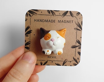 Süsser Katzen Magnet | Handgemachter Magnet | Resin Magnet | Haustier-Kühlschrankmagnet | Magnete für Pinnwand | Katzenliebhaber Geschenk