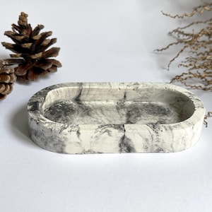 Accessory Tray, Minimalist Tray, Marble Concrete Tray, Housewarming Gift, Concrete Organizer, Accessory Dish, Jewelry Dish, Decorative Dish
