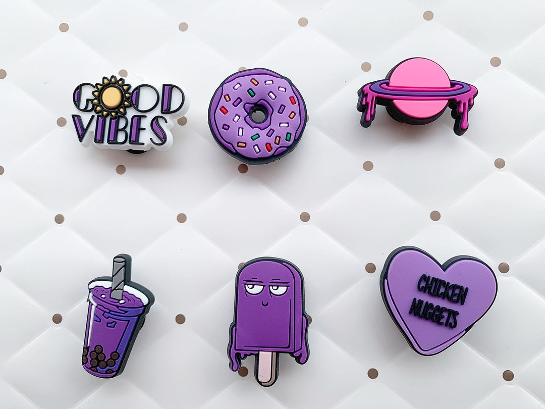 Purple Jibbitz Good Vibes Doughnut Shoe Charms Etsy