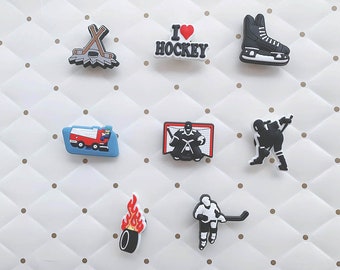 Hockey Croc Charms , Hockey Shoe Jibbitz , Men Croc Pins