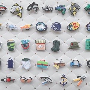 Fishing Croc Charms , Fish  Shoe Jibbitz , Let's Go Fishing , Men Croc Pins