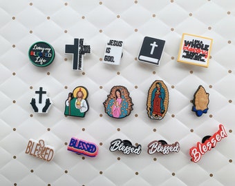 Prayer Shoes Accessories, Religious Jesus Croc Charms , God Bless You Jibbitz