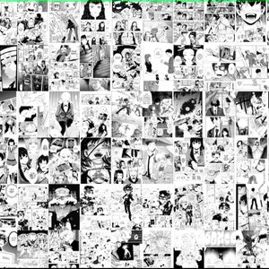 1000+ pezzi Anime Manga Pannelli Kit di collage da parete, Kit di collage in bianco e nero di anime, Poster da parete manga, Decorazione di pannelli manga, Decorazione per la stanza manga