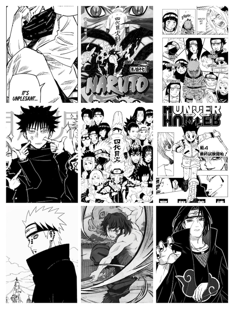 1000PCS Anime Manga Panels Wall Collage Kit Anime Black & - Etsy