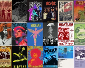 500PCS Retro Vintage Concert Poster, Band Poster , Classic