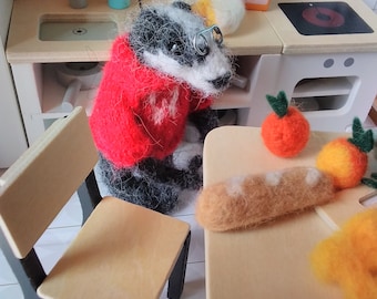 Customised Handknitted Badger with Sweater