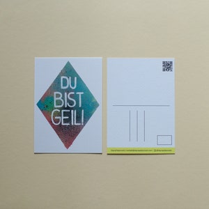 Impression d'art comme carte postale | Tu es cool ! | Cartes de vœux | Carte d'ambassade