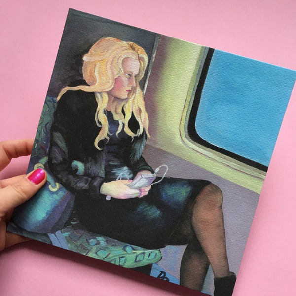 Art print, The woman on the train - Berlin art