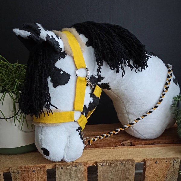 Yellow Halter for Hobby Horse with Fur + Lead size A3