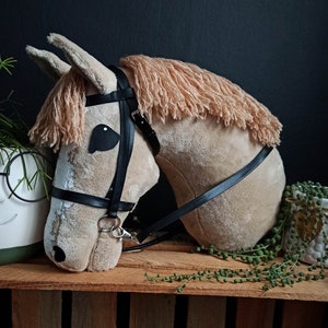 Hobby Horse Palomino with a Black Bridle size A3
