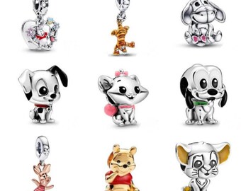 S925 Sterling Zilver Pandora Charm Hanger, Disney Series Charm, Lilo en Stitch, Mickey, Minnie Pandora Snake Chain Armband, Cadeau voor haar