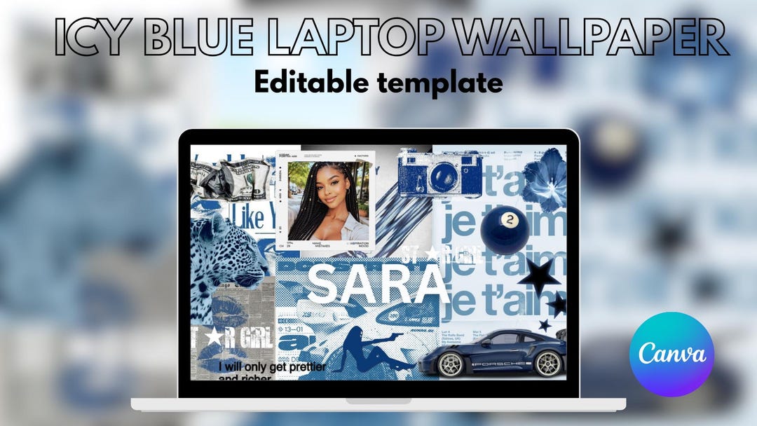 Personalized Blue Wallpaper | Y2K Style (digital Download - Etsy