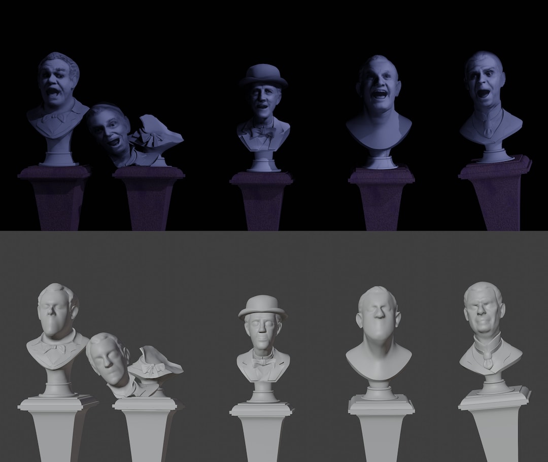 Singing Busts .STL Files Haunted Mansion Faithful Replica Etsy Denmark