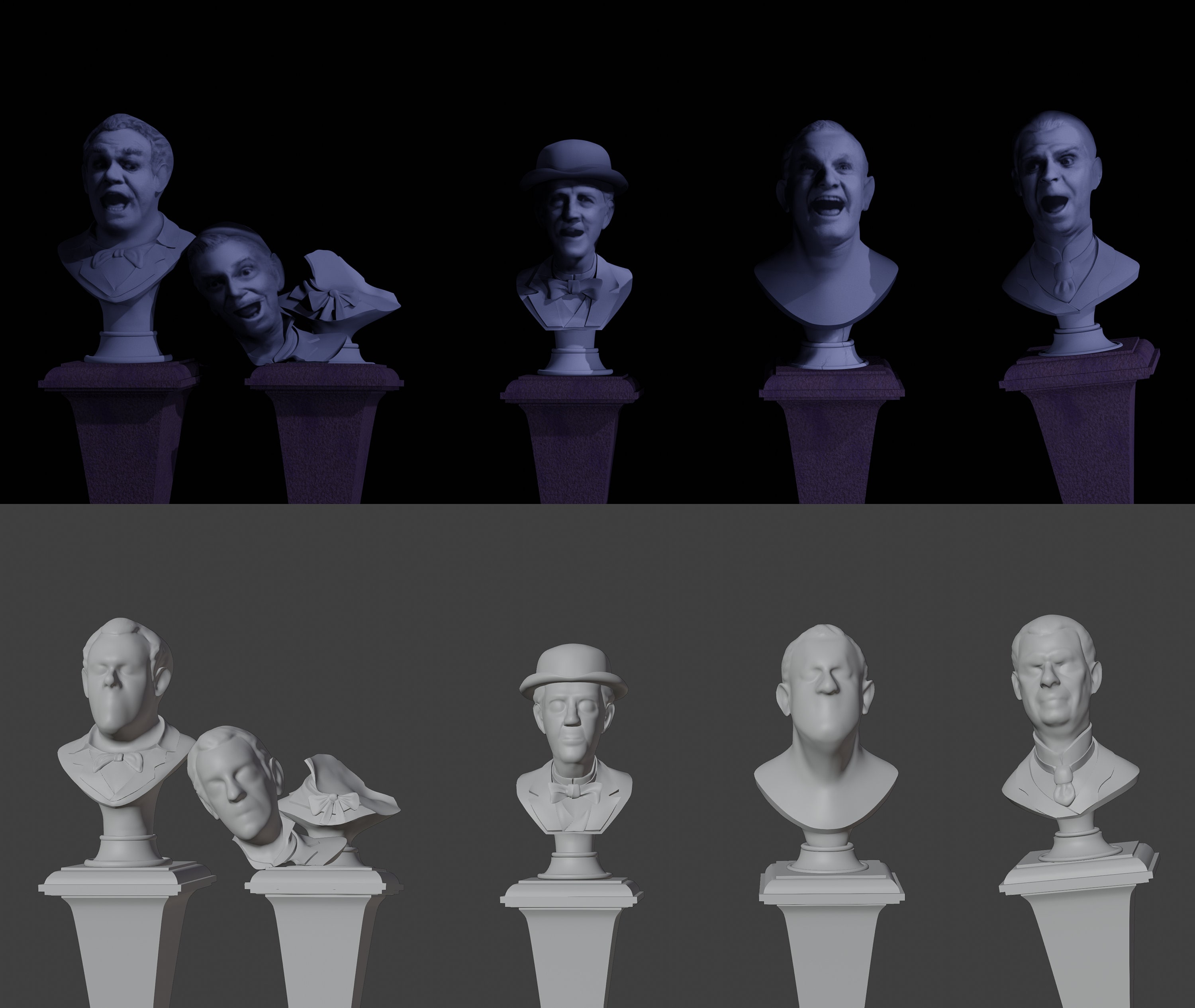 Disney Parks Haunted Mansion Light up Singing Grim Grinning Ghost Busts