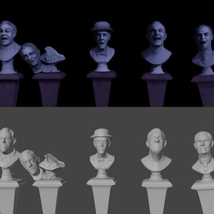 Singing Busts .STL Files Haunted Mansion Faithful Replica