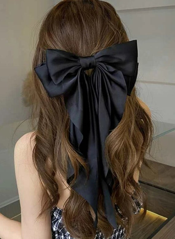 1pc Vintage Velvet Bow Hair Clip Long Ribbon Korean Hairpins Women