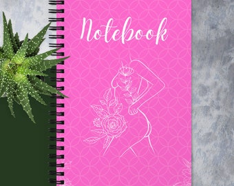 Pink Floral Spiral Notebook, Journal Notebook, Gift for Her, Sister, Mother, Daughter