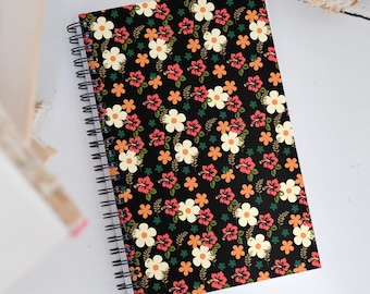 Floral Dotted Spiral Notebook