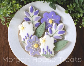 Floral Almond Sugar Cookies, Assortment of 8, Gift for Her, Mother's Day, Gardener