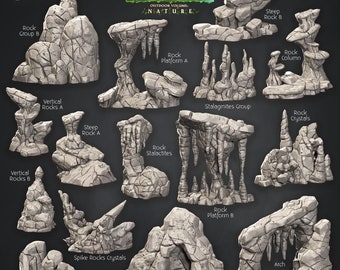 Conjunto de terreno para caverna STL