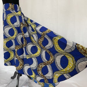 Vintage African Print Ankara Trailing Waterfall Skirt / Strapless Dress