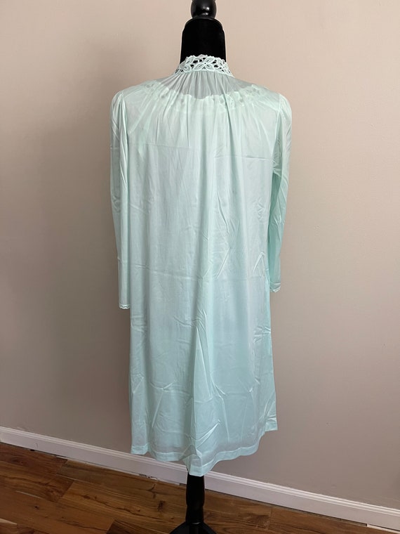 Vintage 70s Vanity Fair NightGown Robe Set Aqua L… - image 7