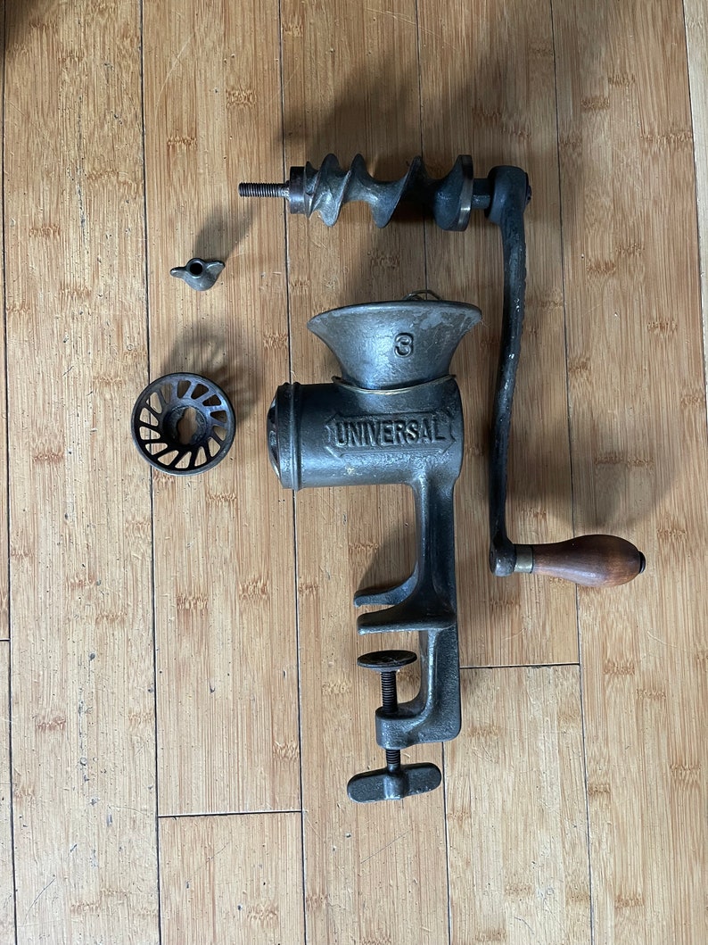 Vintage 60s Universal Meat Grinder 3 Cast Iron Made in USA Etsy