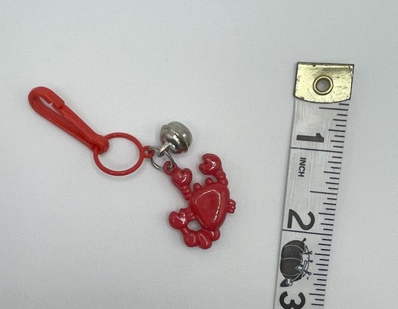 Vintage 80s Retro Plastic Bell Charms RED LOBSTER - image 3