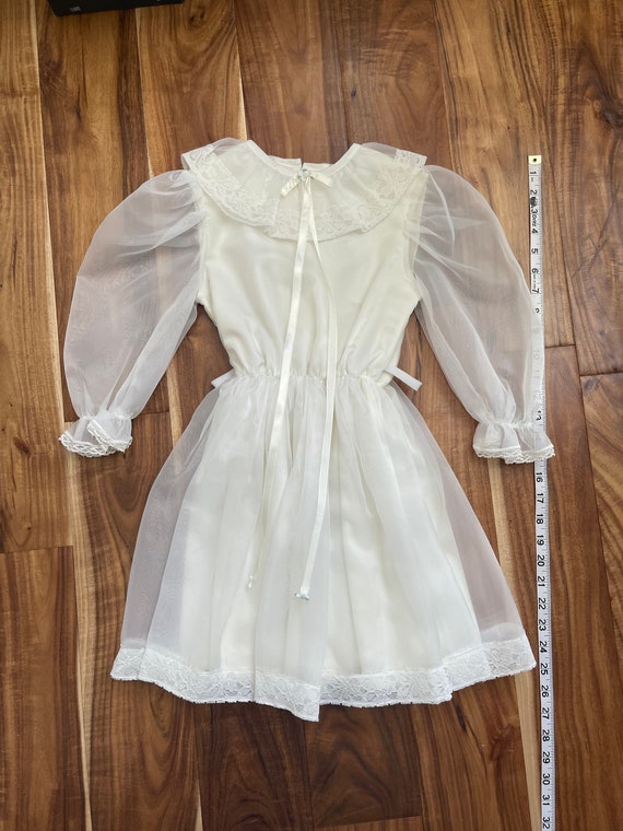 Vintage 80s First Holy Communion Dress with Veil - image 3