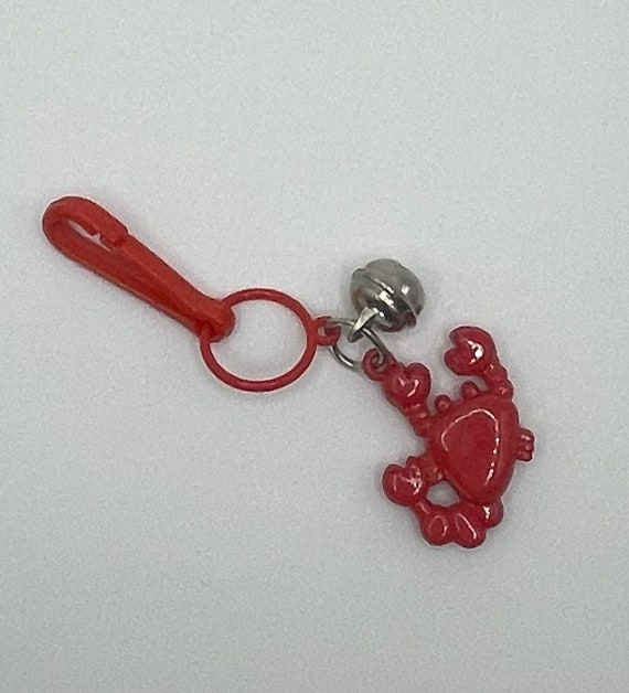 Vintage 80s Retro Plastic Bell Charms RED LOBSTER - image 2