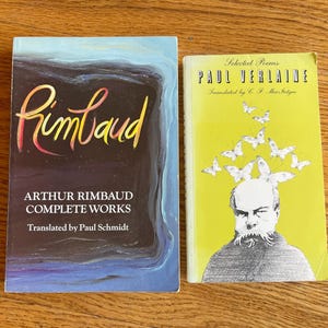 Vintage Verlaine & Rimbaud Poetry Books, 19th Century French Literature