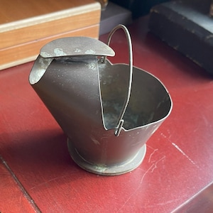 Vintage 40s Brass Ashtray, Mini Milk Pail Ashtray,  Mid Century Tobacciana