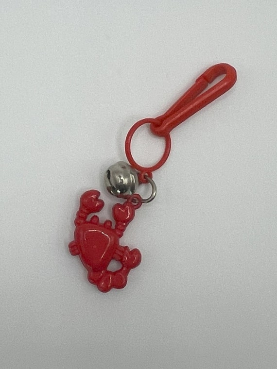 Vintage 80s Retro Plastic Bell Charms RED LOBSTER - image 1