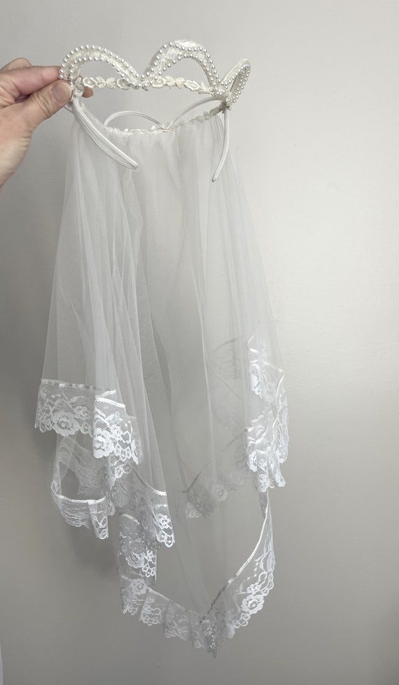 Vintage 80s First Holy Communion Dress with Veil - image 2