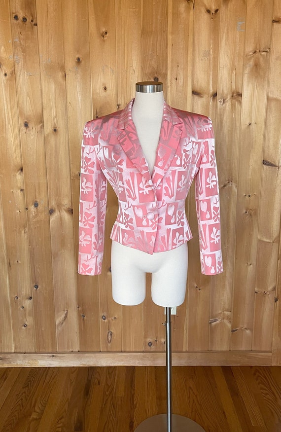 Yves Saint Laurent 1980s Cropped Black Fitted Blazer