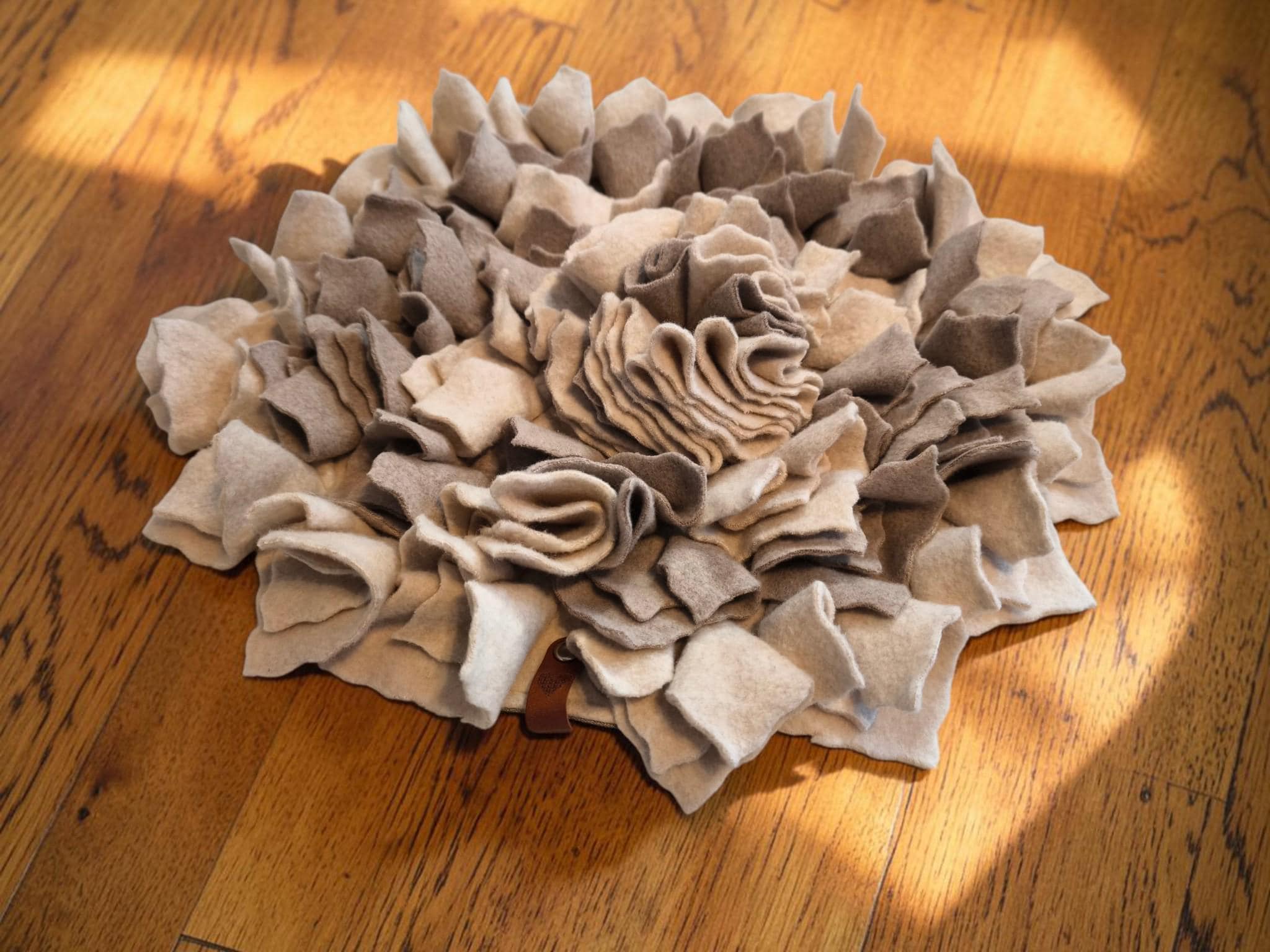 Snuffle Mat GOTS Certified Cotton Fleece Handmade Natural Tones Enrichment Toy for Dogs, Puppies & Cats 35 / 50 cm