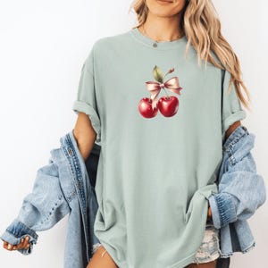 Cherry Coquette Bow Shirt Gift for Women